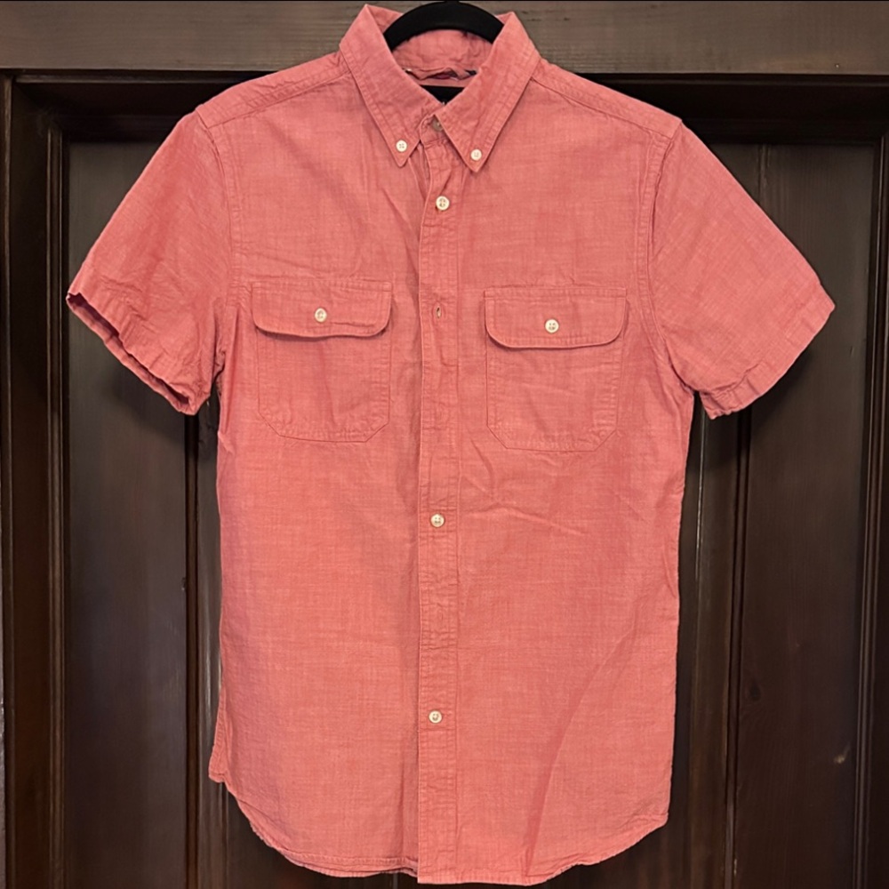 Chaps Men's Casual Button Down Shirt in Rust